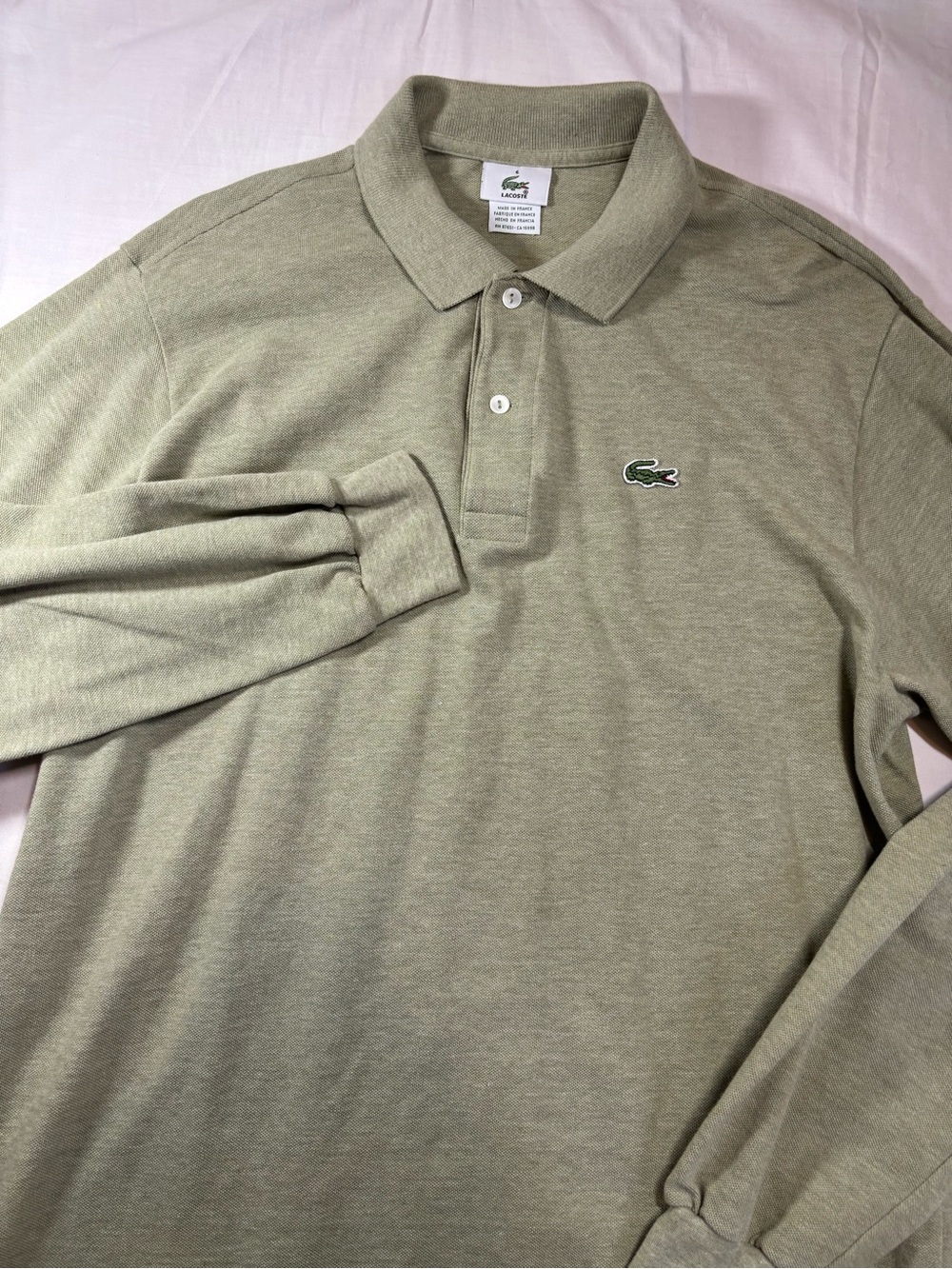 Lacoste Men's Long Sleeve Polo in Olive